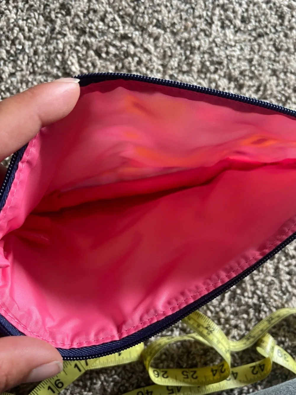 NWOT Kate Spade x Clinique Cosmetic Pouch in Lime Green with Navy & Pink Accent